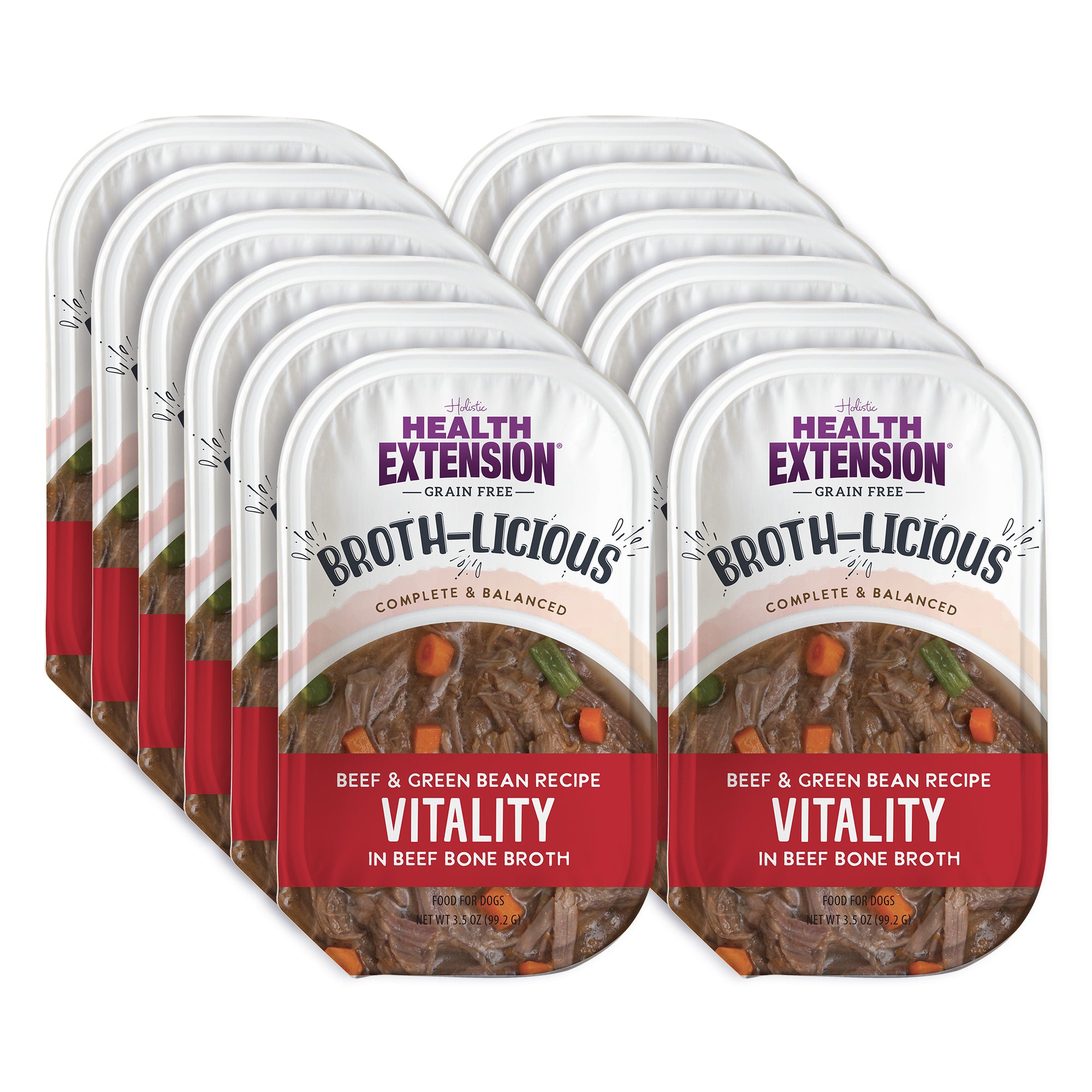 Broth-Licious Beef & Green Bean in Bone Broth -Vitality Recipe for Adult Dogs