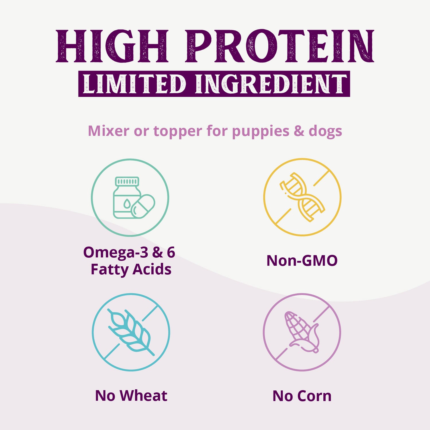 Health Extension Grain Free 95% Beef is a limited-ingredient dog food for puppies and adults, featuring a Border Collie on the label. Each 12.5 oz (354g) can makes a great topper for your dog's meal.