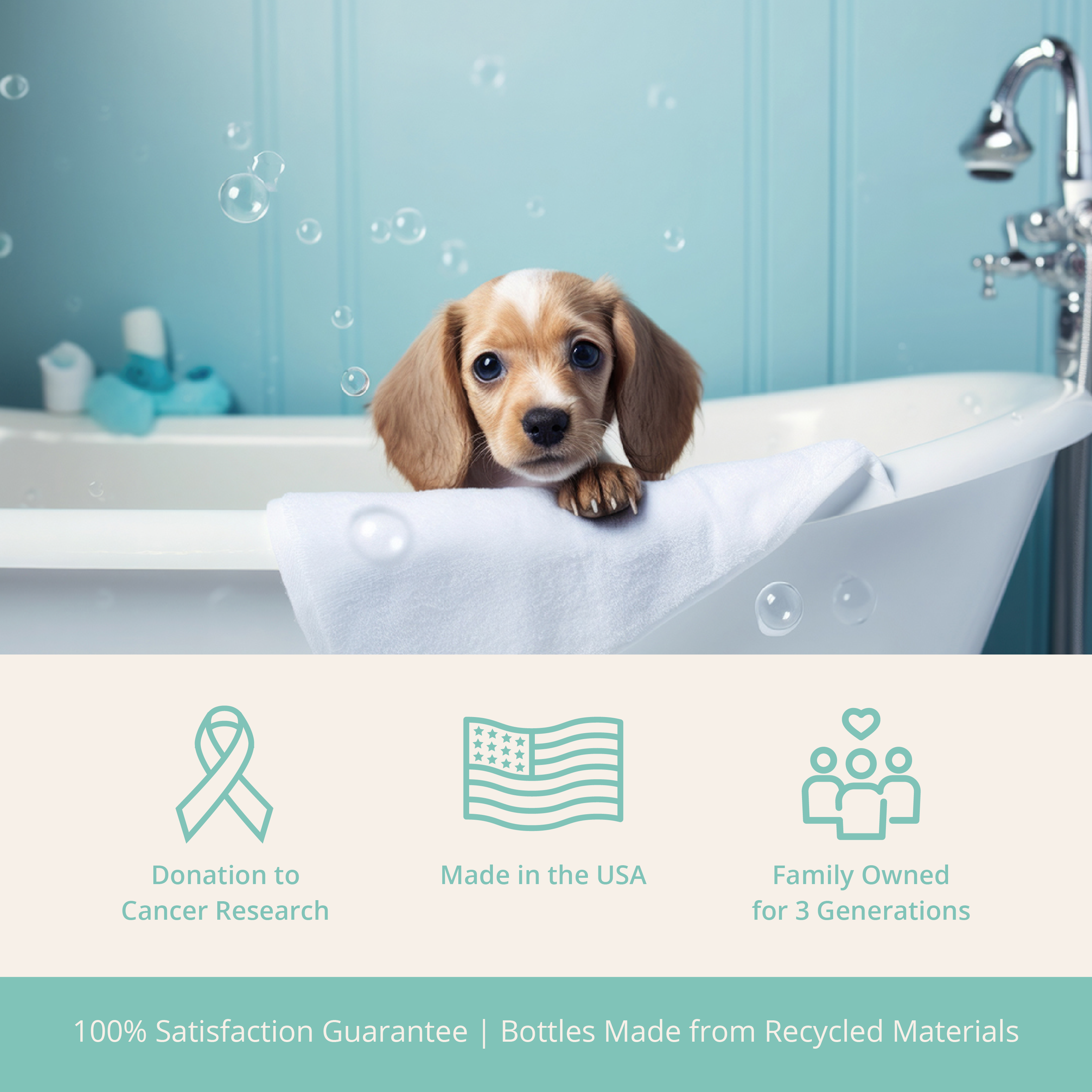 A 16 fl oz bottle of Health Extension ARI Probiotic 2 in 1 Shampoo + Conditioner for dogs in teal and white, features green tea and mandarin, with natural conditioner benefits and leaf illustrations.