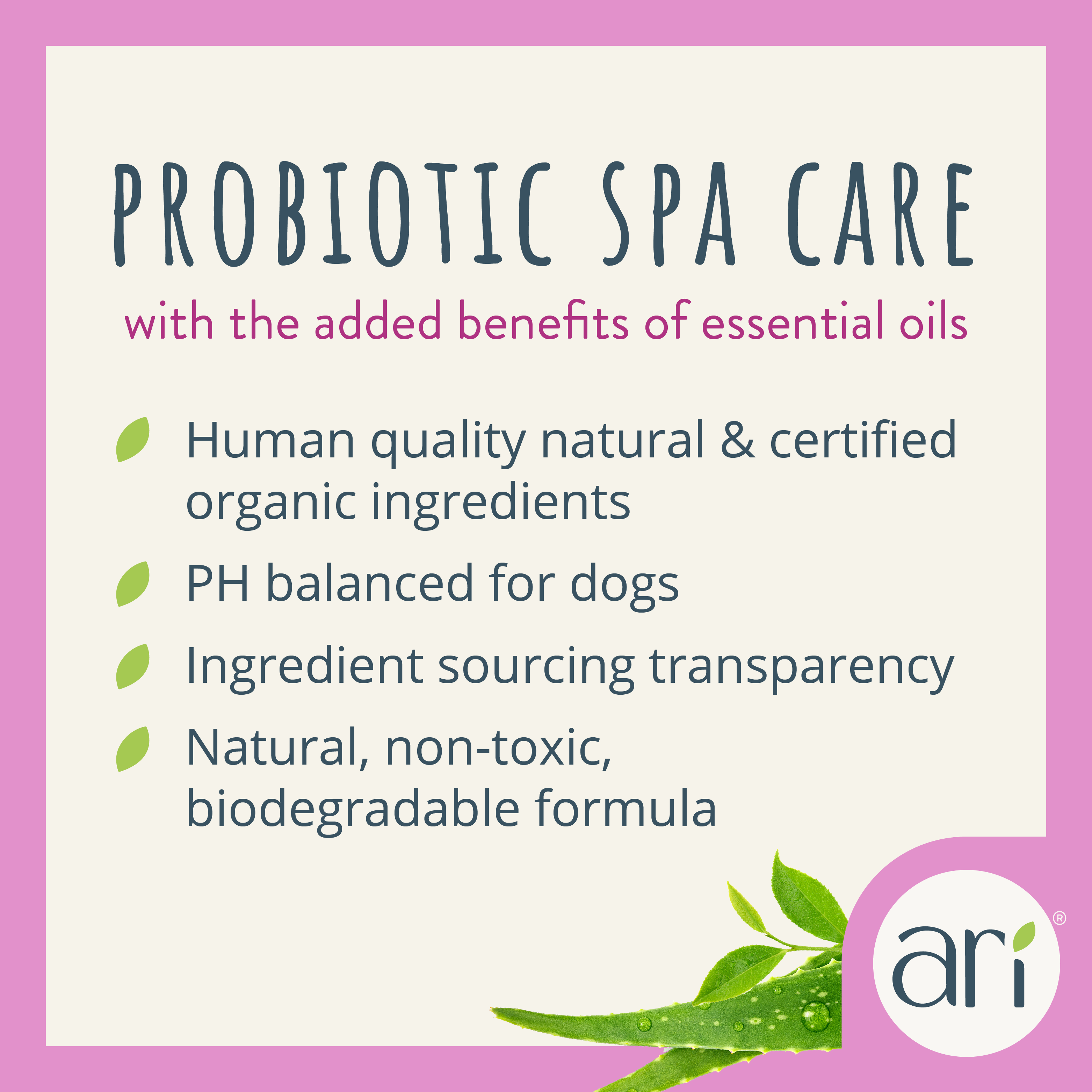 An 8 fl oz (236 mL) white spray bottle of ARI Probiotic Anti-Itch Spray by Health Extension, made with aloe and tea tree for soothing, refreshing natural dog skin care.