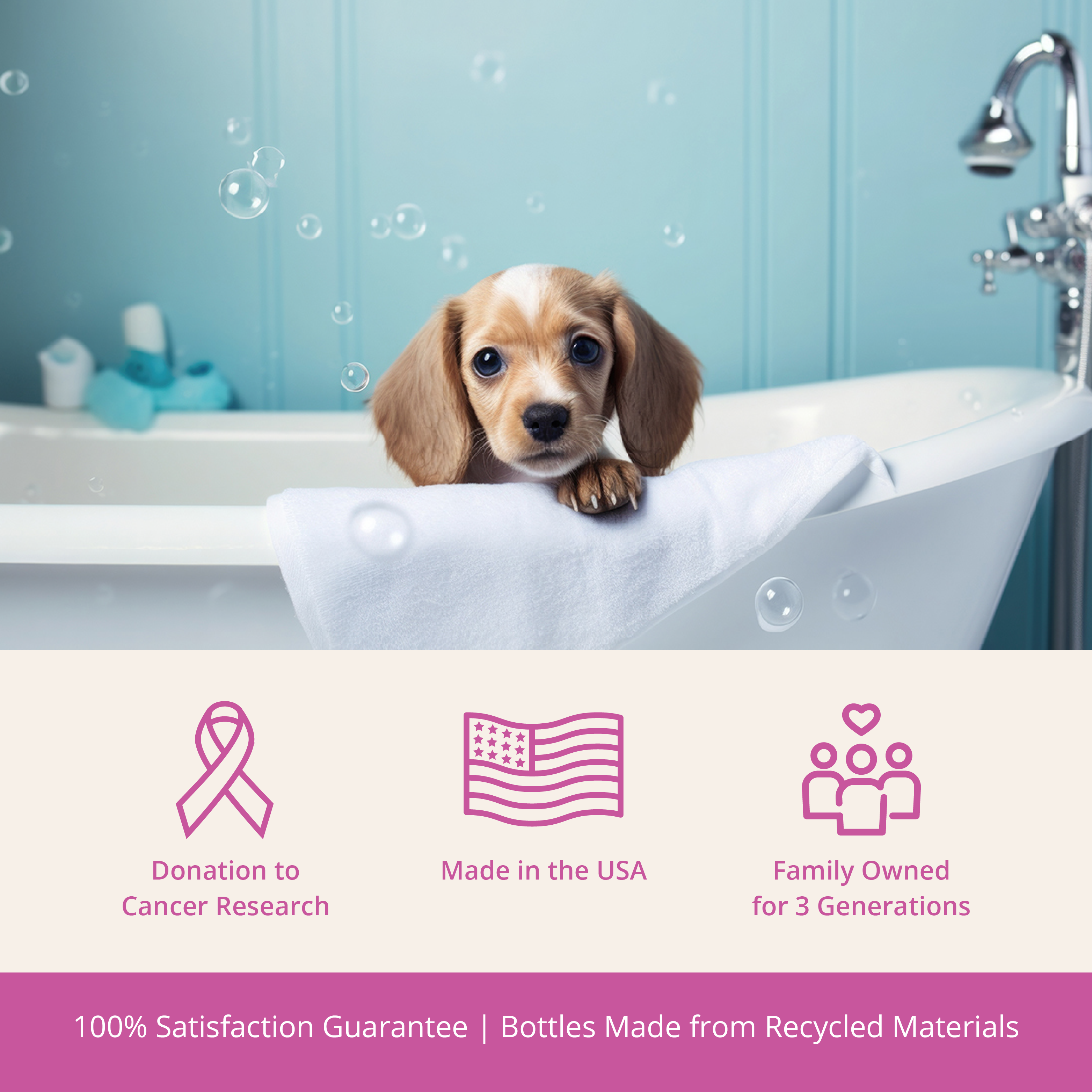 A 16 fl oz bottle of Health Extension ARI Probiotic Puppy Conditioner, vanilla + almond scent. This all-natural, pH-balanced puppy conditioner gently moisturizes and is ideal for puppies with delicate skin and coats.