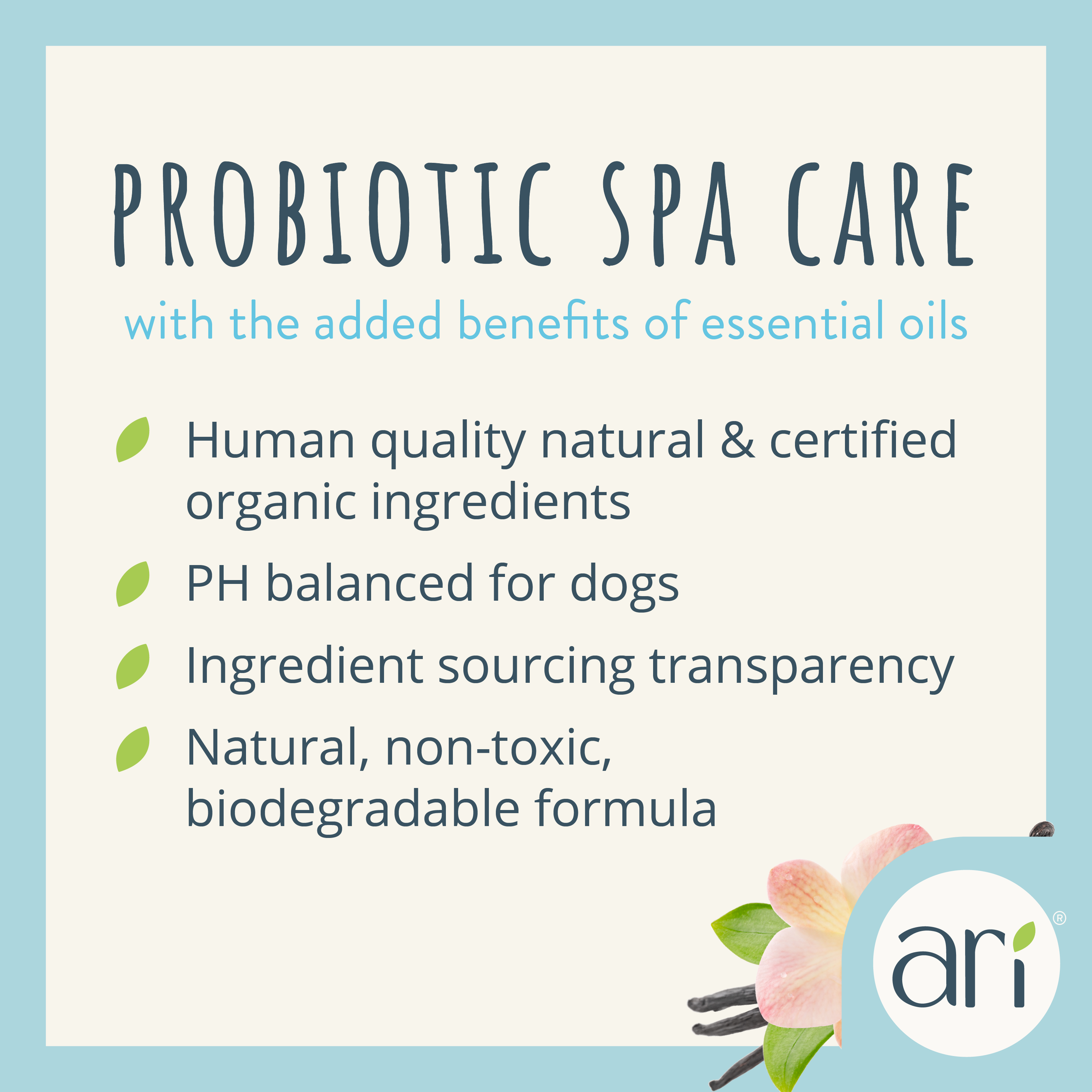 A 16 fl oz (473 mL) bottle of Health Extension ARI Probiotic Puppy Shampoo in Vanilla + Almond scent for puppies. The blue and white label features aloe vera, oatmeal, and a puppy illustration.