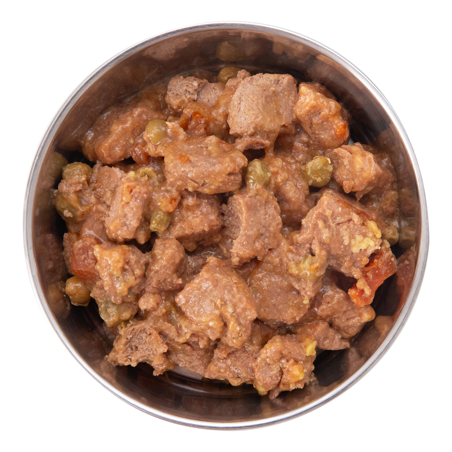 Twelve cans of Health Extension Grain Free Savory Beef Stew, each 12.5 oz, are arranged in rows. The label has a dog and vegetables, offering a wholesome grain-free beef dog food option.