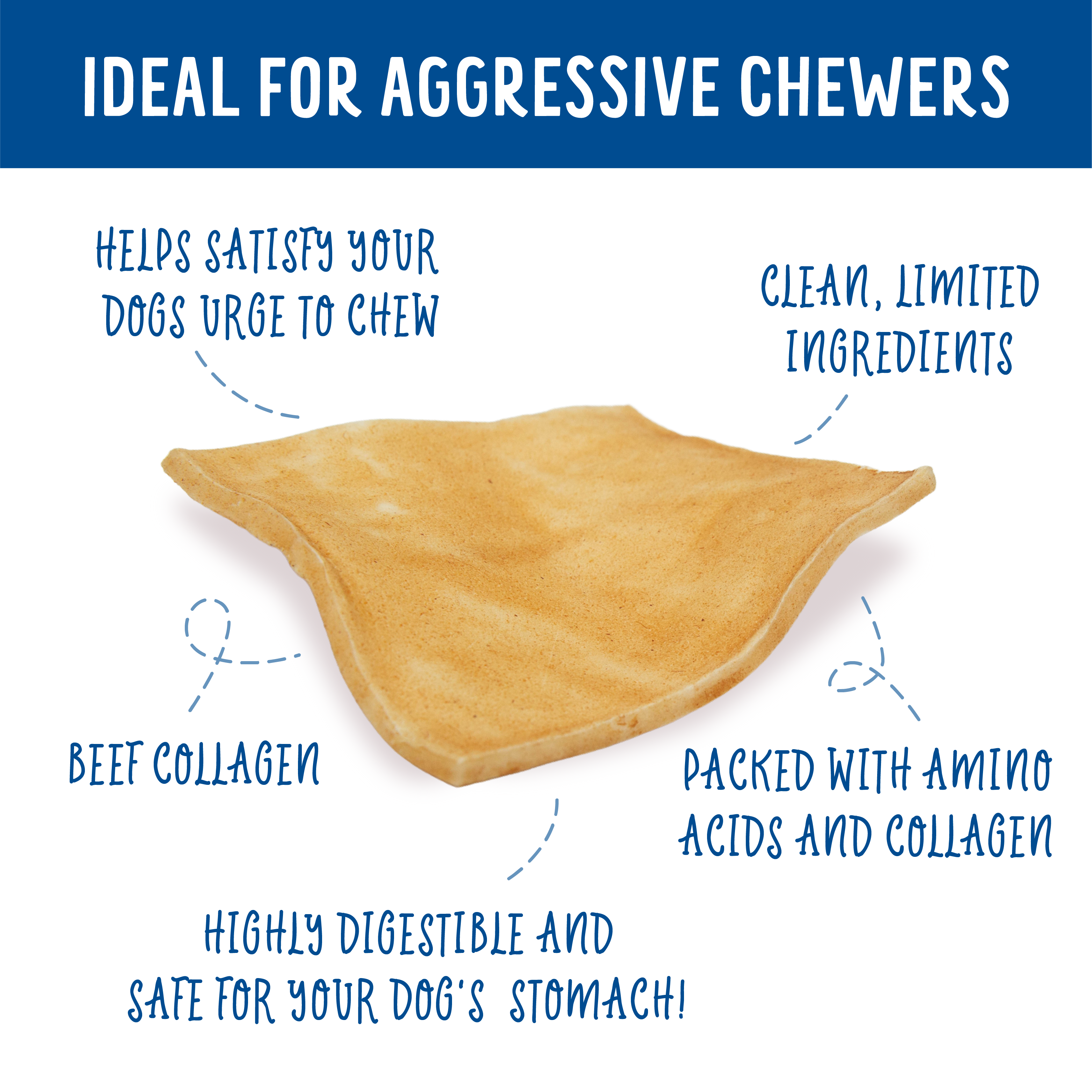 Health Extension Cheek Chew - Creamy Peanut Butter is a GMO-free dog chew treat, wrapped in plastic with a blue and white label.