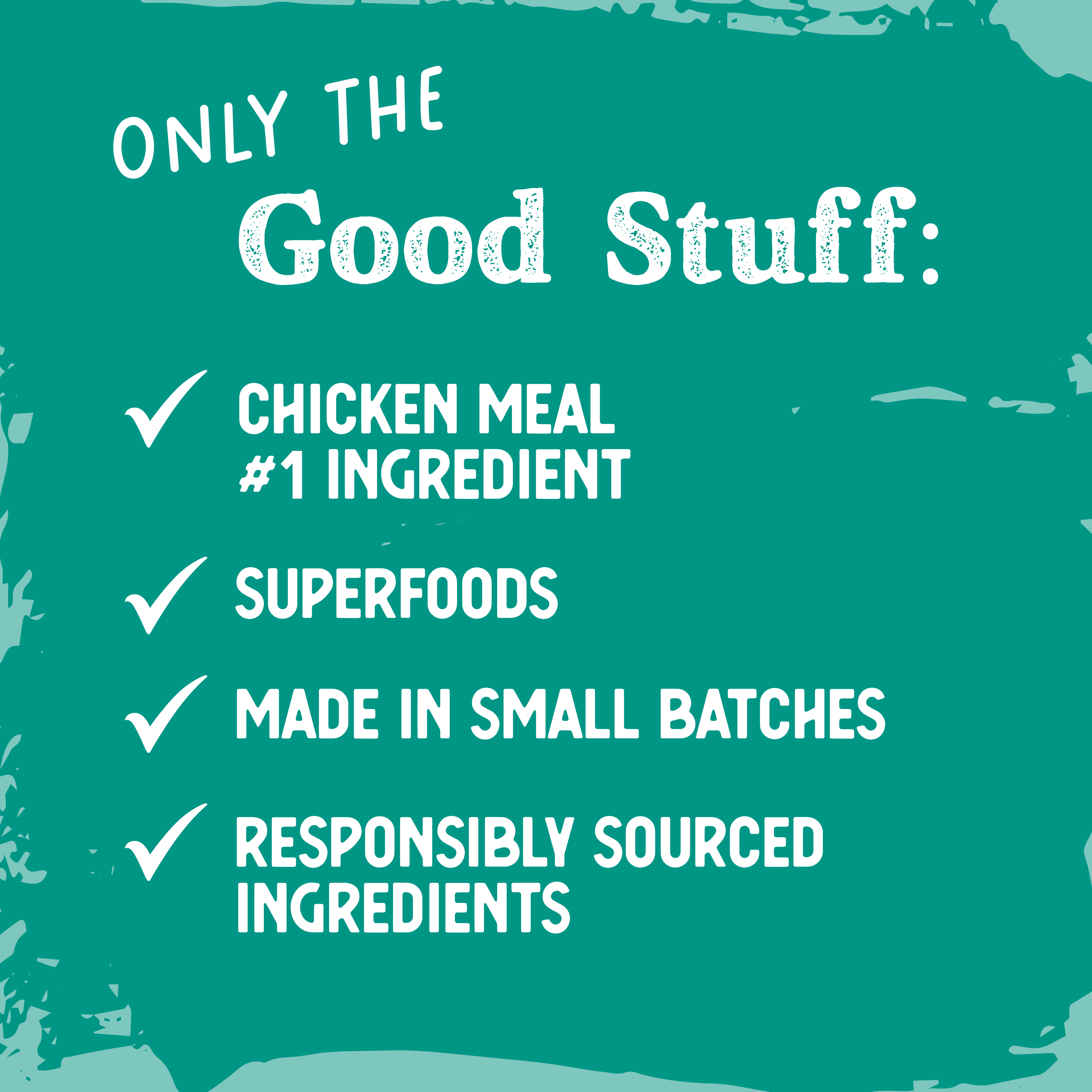 A yellow and brown bag of Ancestry Chicken Meal and Rice dog food, featuring a wolf image, health benefit icons, superfoods for whole body health, and all-natural ingredients made in small batches.