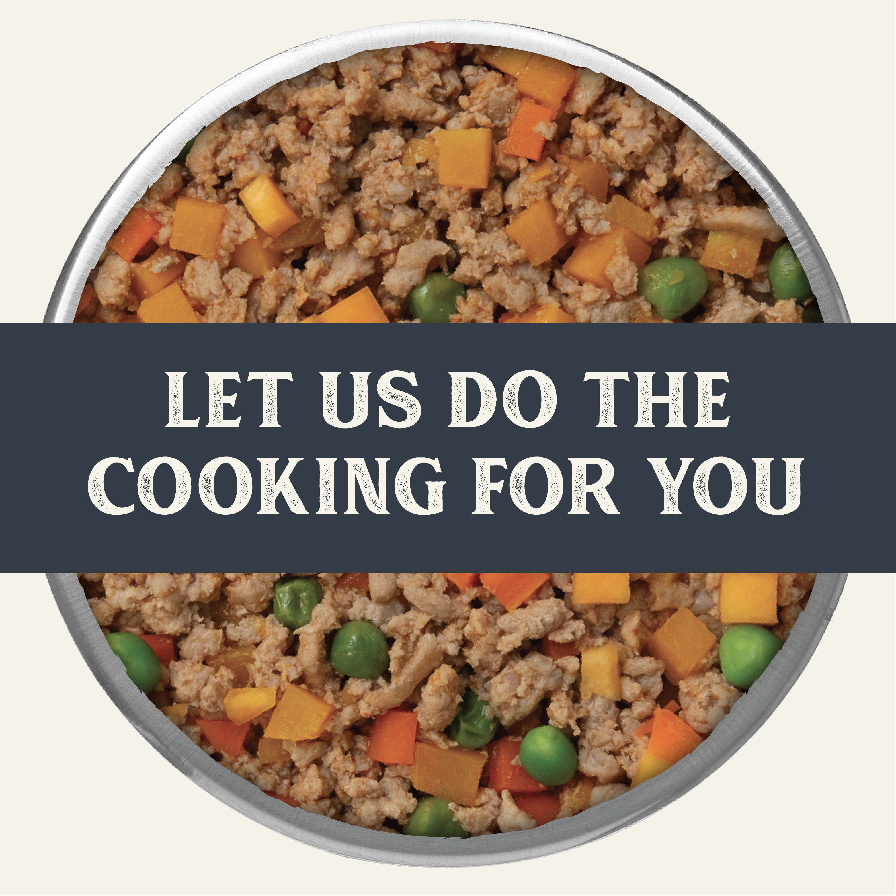 Gently Cooked Salmon in a bowl with text "Let us do the cooking for you"