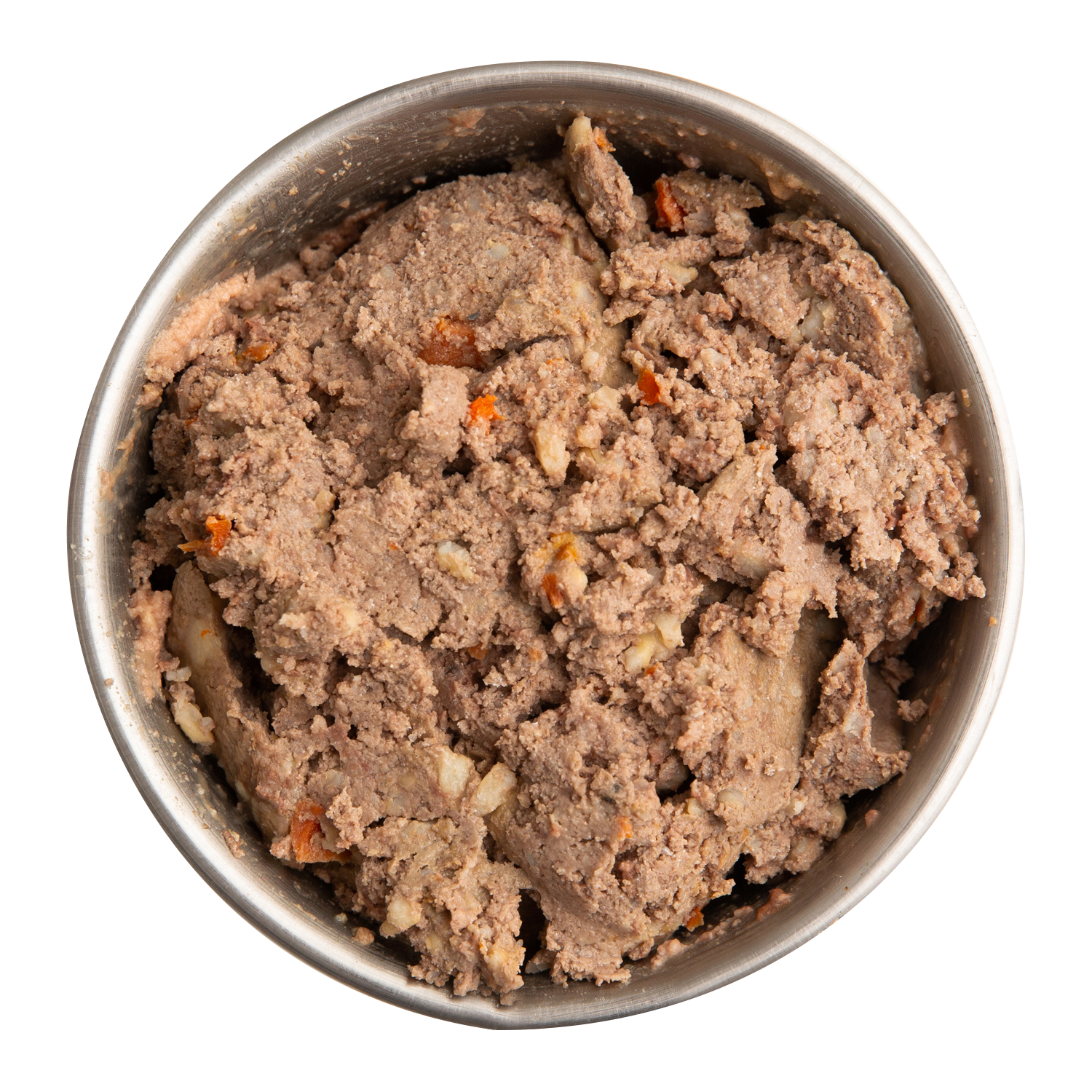 A 12.5 oz can of Health Extension Lamb Entrée dog food features a black and white dog on grassy background, highlighting holistic ingredients plus added vitamins and minerals for a wholesome meal.