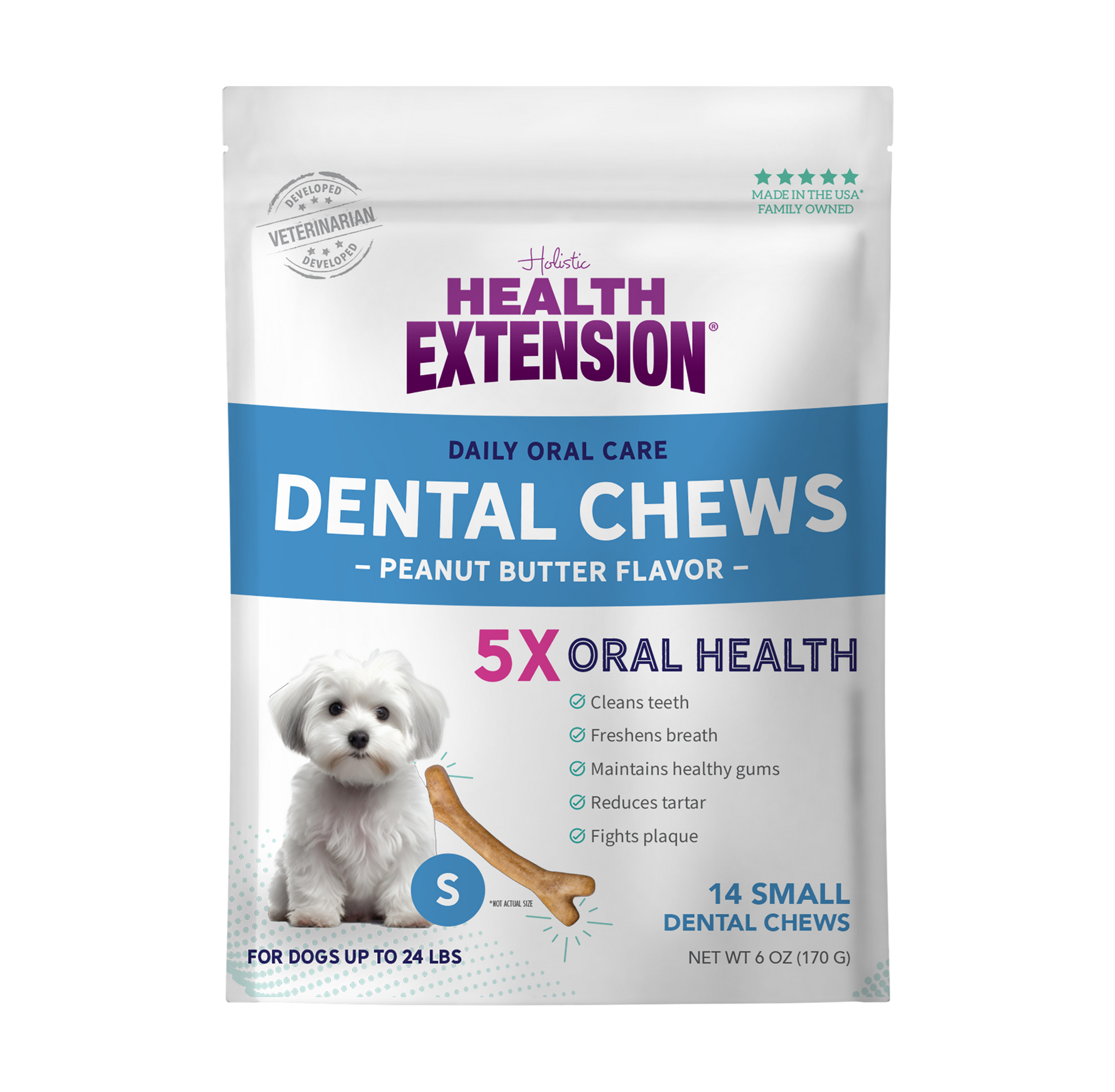 Health Extension Dental Bones Peanut Butter Flavor Large Dog