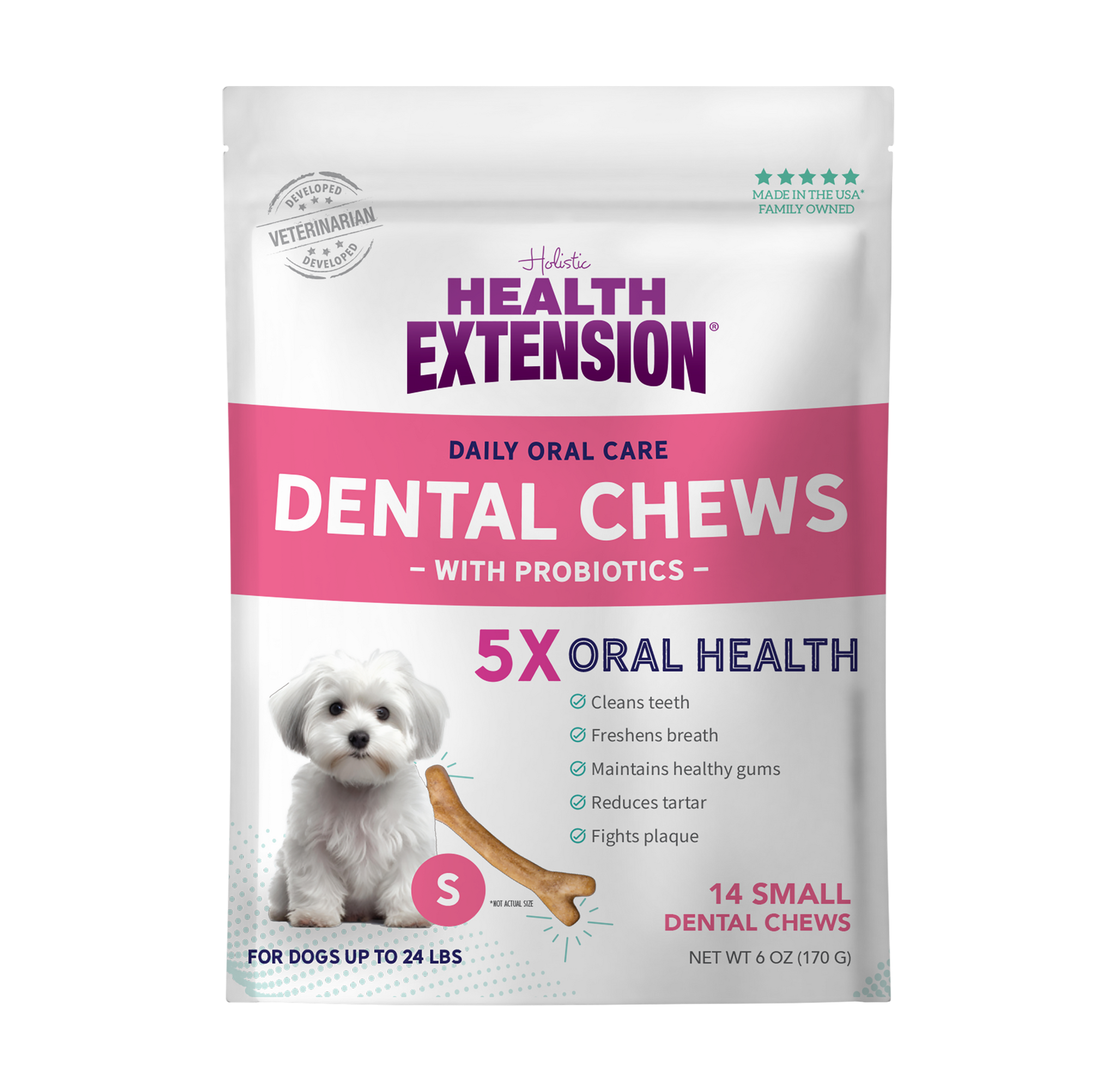 Health Extension Dental Bones Probiotic Dog Treat