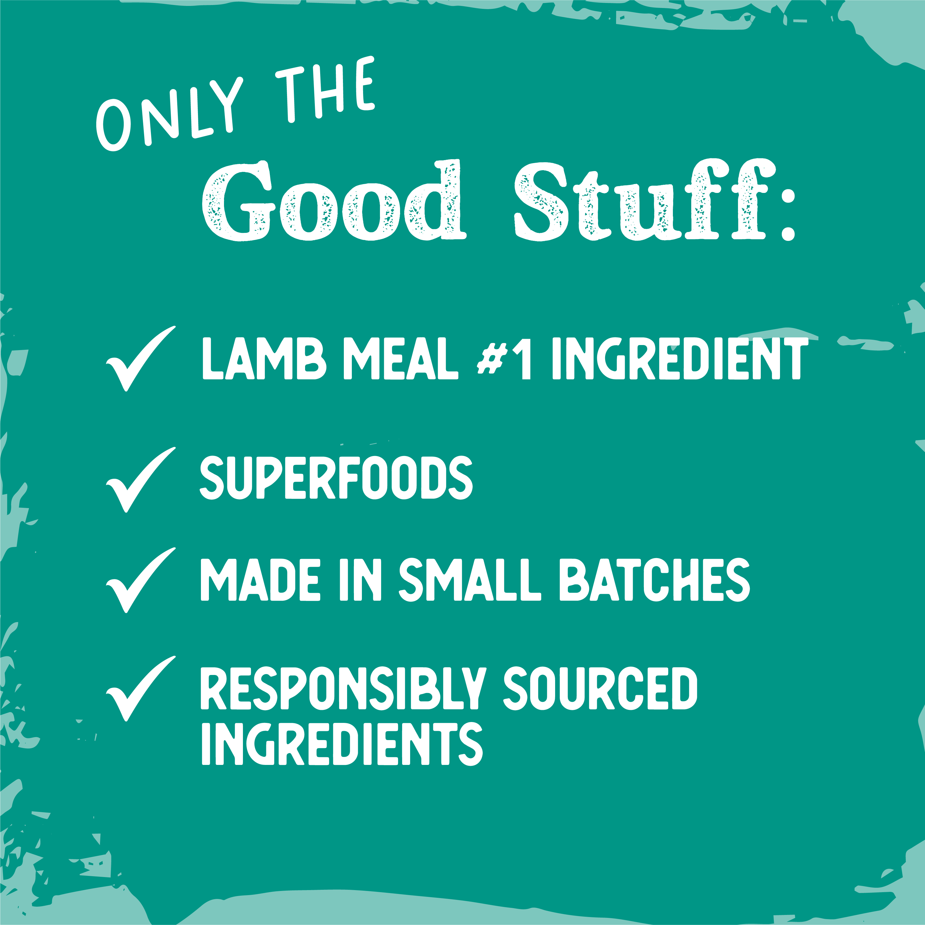 Three bags of Ancestry Homeland With Lamb Meal dog food are shown with text highlighting: grain free, 31% protein, added vitamins & minerals, boosted with superfoods, and satisfies your dog's carnivore cravings.
