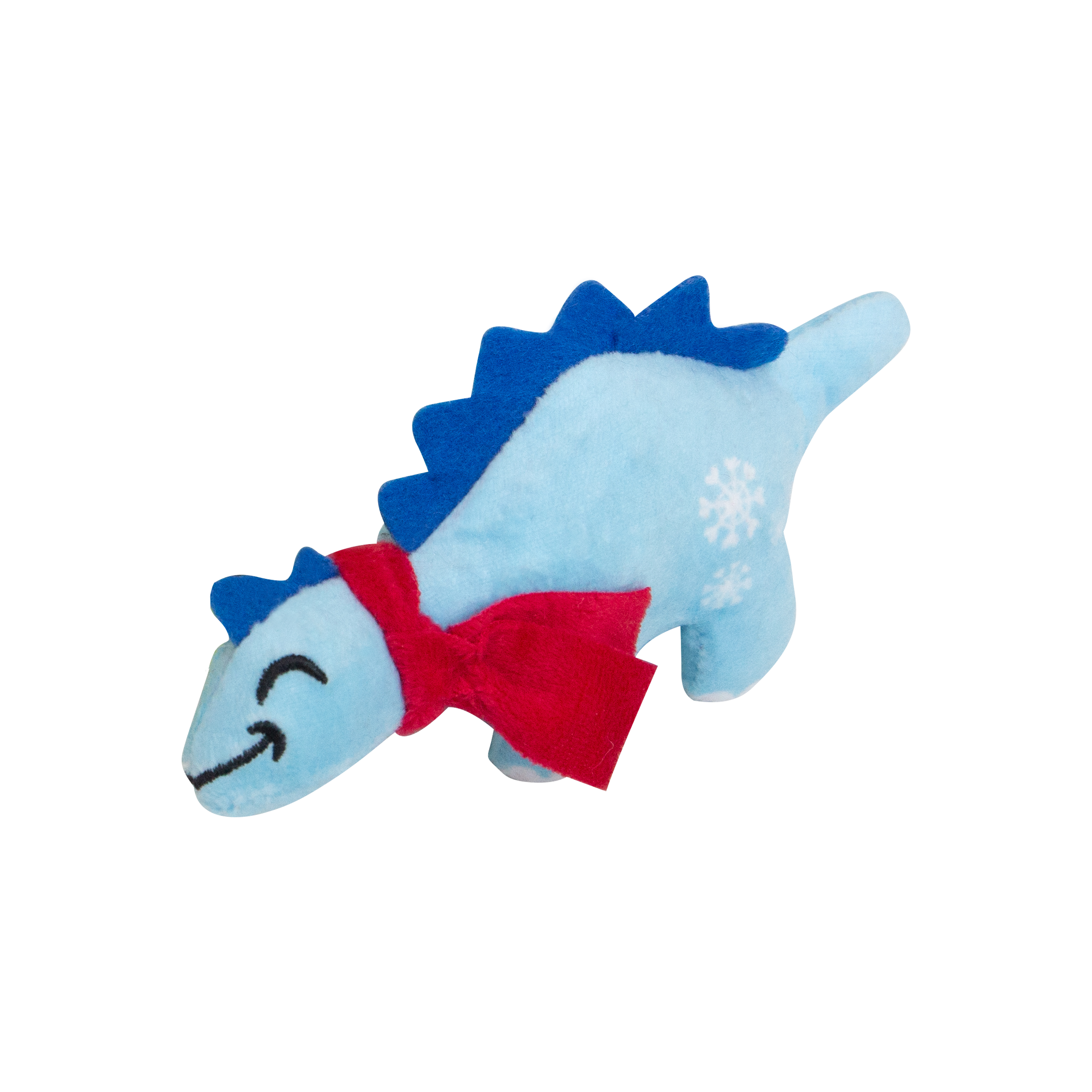 The Snugarooz Christmas Dinos 3pk includes plush purple, green, and blue dinos in red scarves, with Santa hats on two. Adorned with holiday patterns, these festive dog toys are perfect for Christmas fun!.