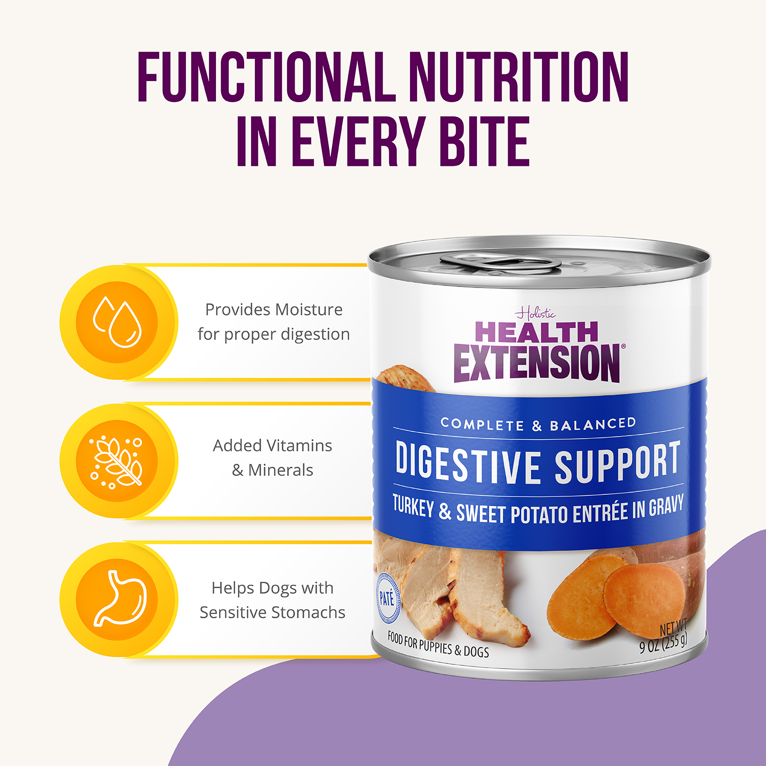 Digestive Support, Turkey & Sweet Potato Entrée in Gravy 9oz