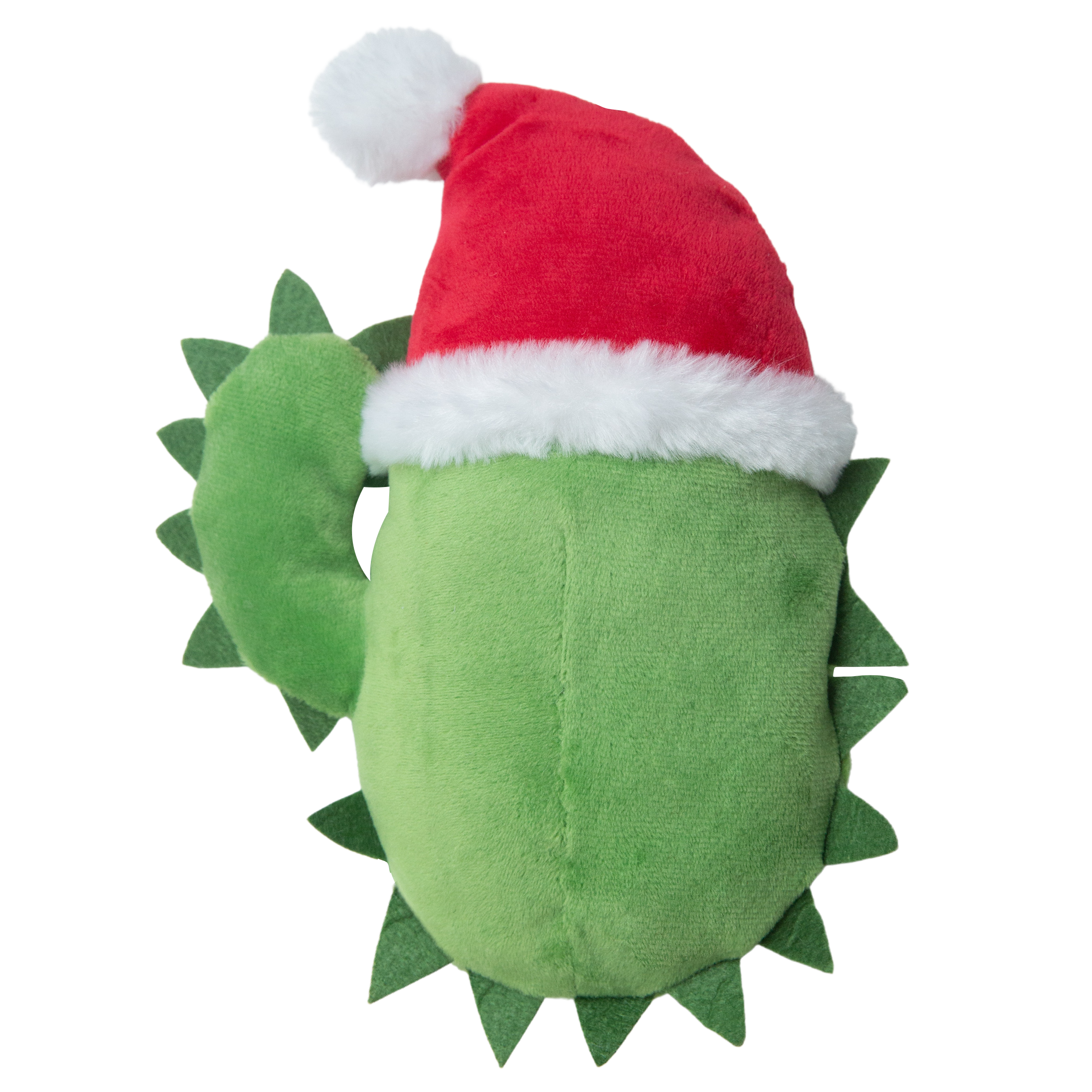 Chloe Santa by Snugarooz is a green plush cactus dog toy with a smiling face, a winking eye, and a red and white Santa hat—perfect for bringing holiday cheer to your pup’s playtime.