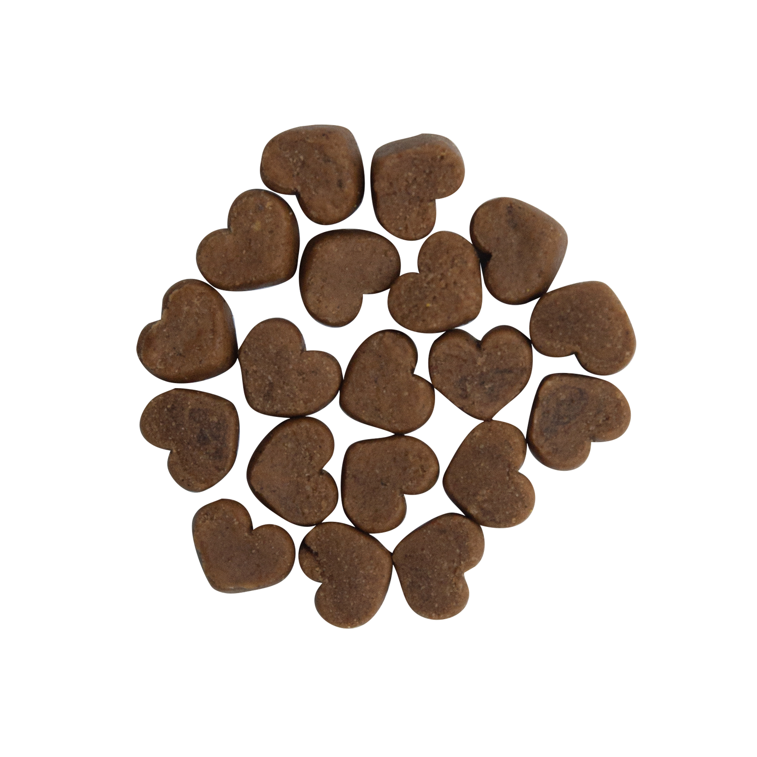 Health Extension Impawfect Bacon Training Treats are heart-shaped dog treats made from upcycled ingredients to help fight food waste, all packaged in recyclable bags.