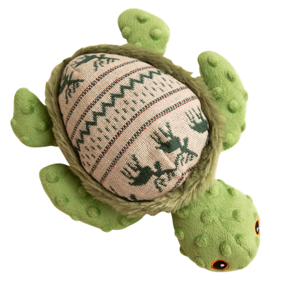 Snugarooz Holly the Turtle is a plush Christmas dog toy for medium dogs, featuring a green textured body, patterned shell, embroidered eyes, and fun animal designs. Soft and cuddly for festive playtime.