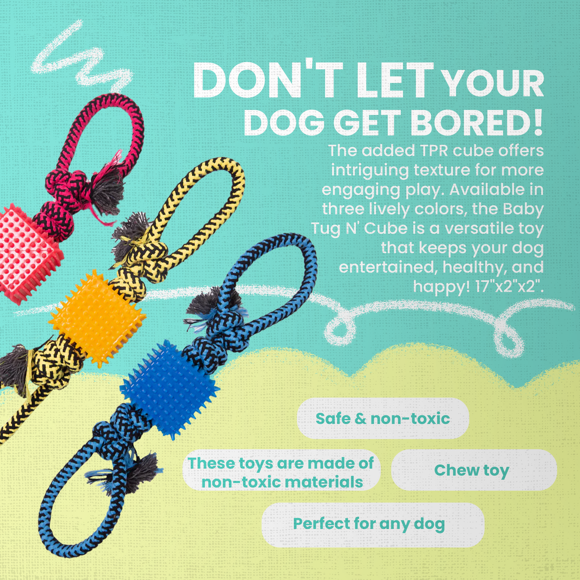 Baby Tug N Cube (Assorted Colors) - 16"