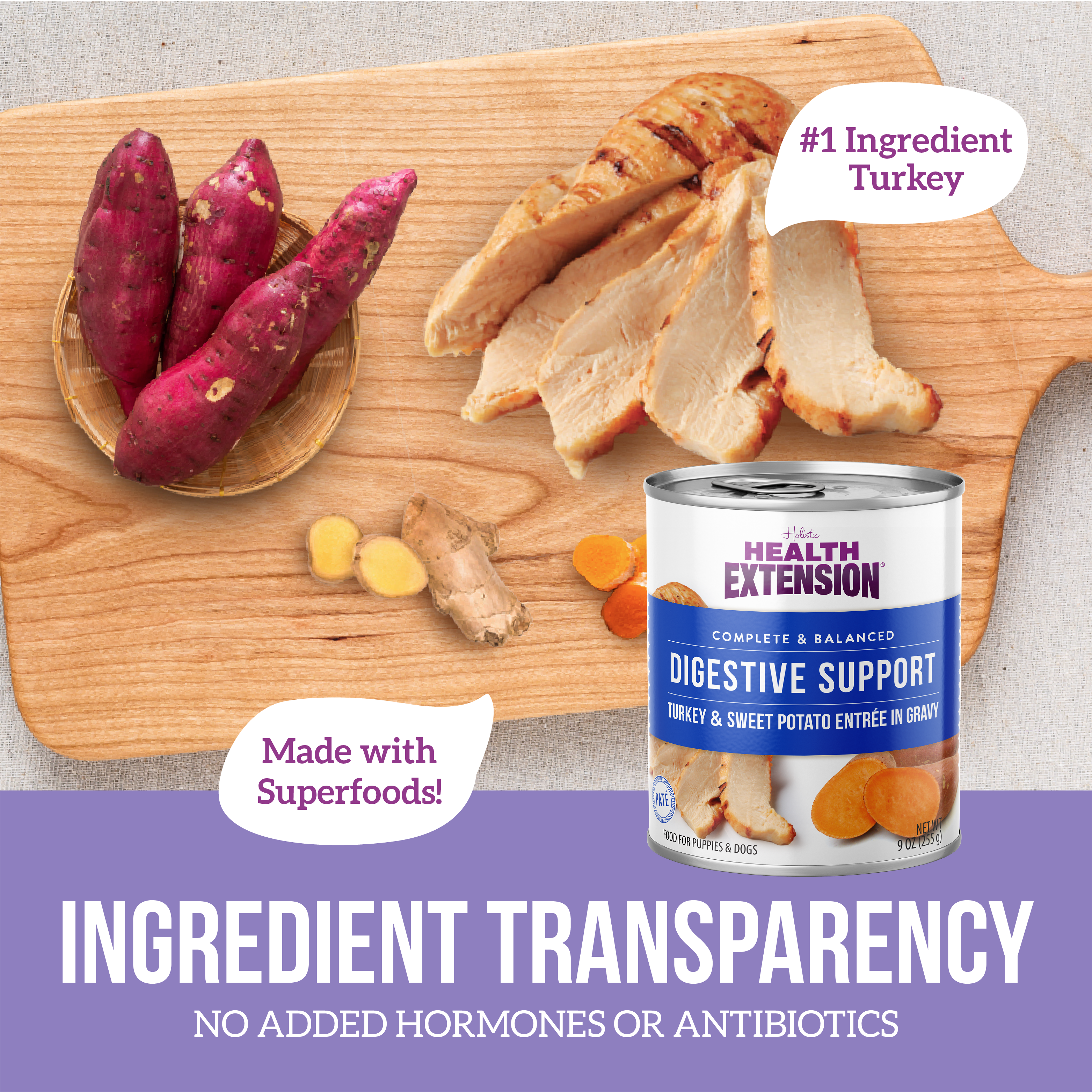 Digestive Support, Turkey & Sweet Potato Entrée in Gravy 9oz