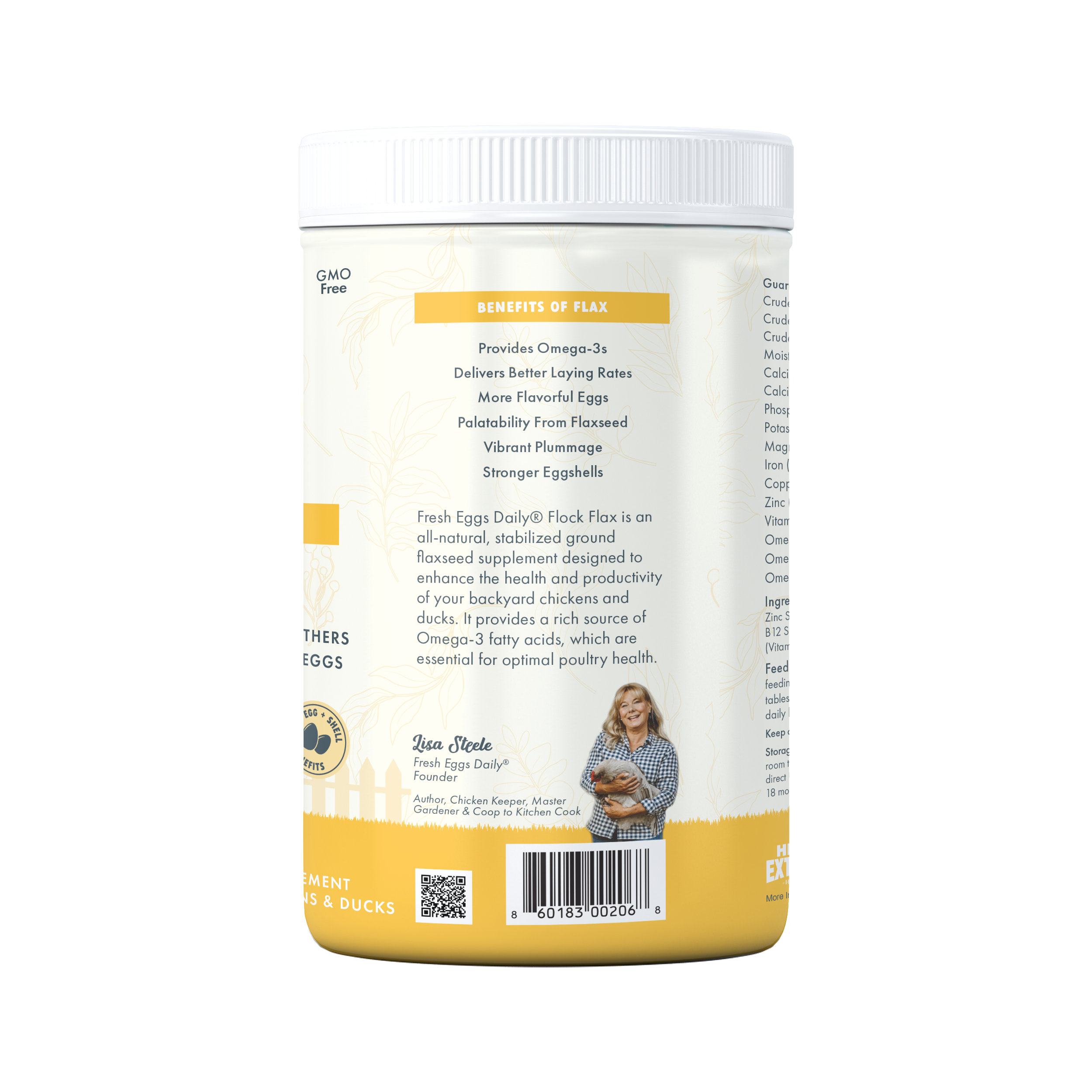 Fresh Eggs Daily Shop’s Flock Flax Chicken & Duck Feed Supplement provides an omega boost for strong feathers and better egg quality, and is designed for chicks, chickens, and ducks.