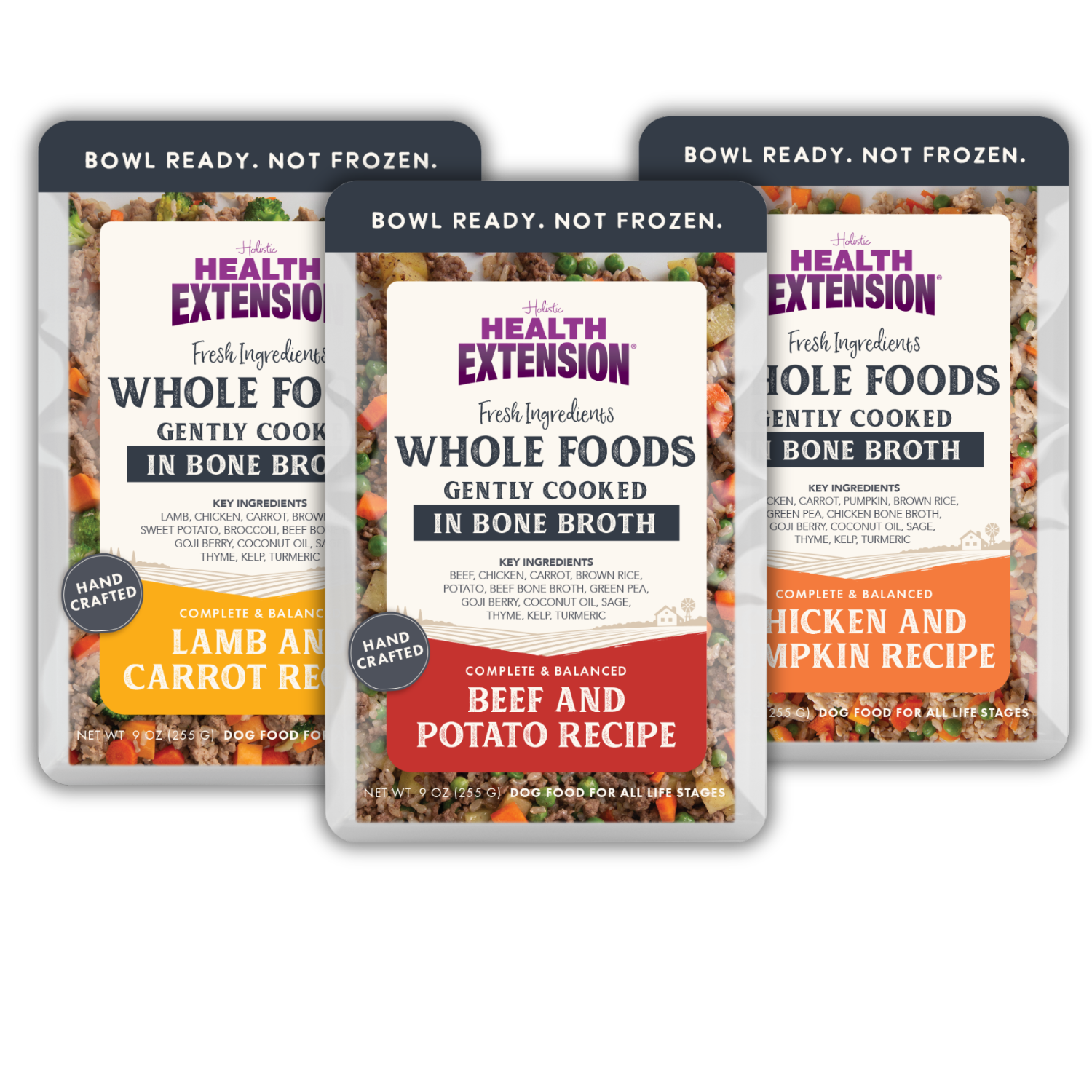 Health Extension’s Gently Cooked Sampler Pack: Gently Cooked Lamb And Carrot Recipe, Gently Cooked Chicken And Pumpkin Recipe, Gently Cooked Beef And Potato Recipe
