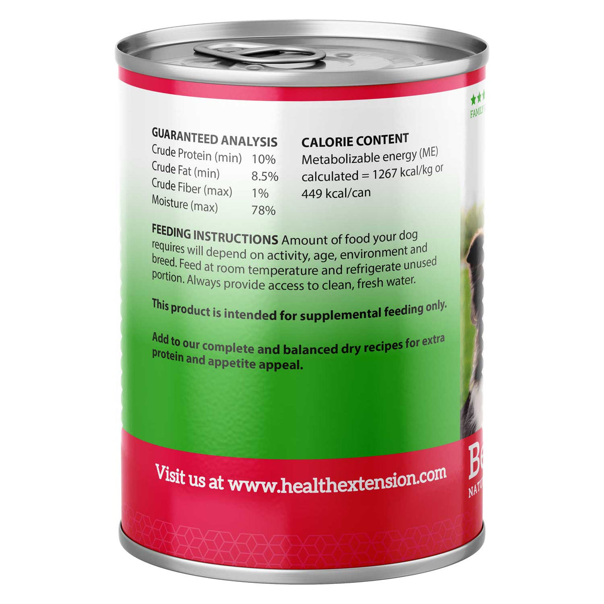 Image showcasing Health Extension Grain Free 95% Beef Canned Dog Food