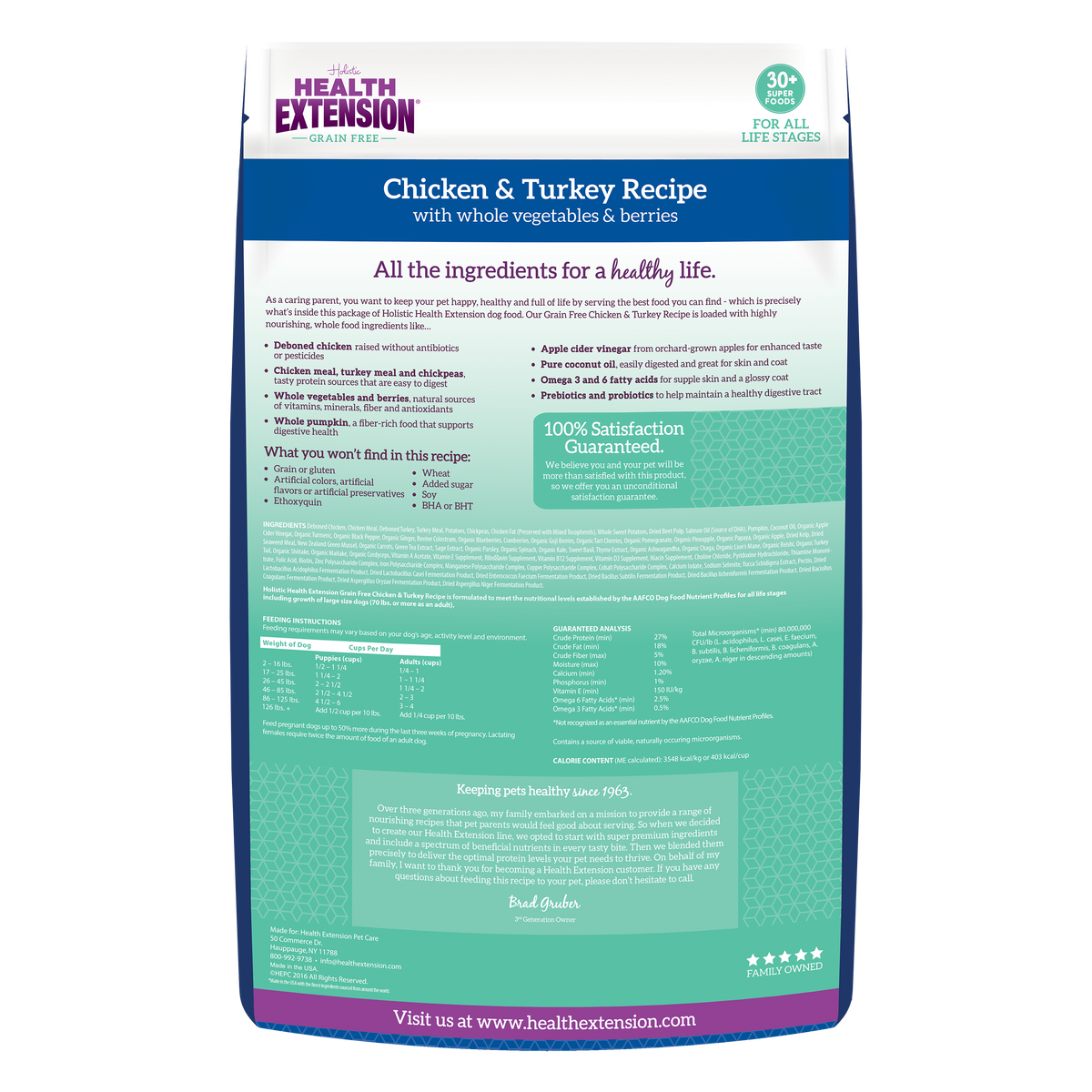 Picture of Grain Free Chicken & Turkey Recipe Dry Dog Food – Health Extension
