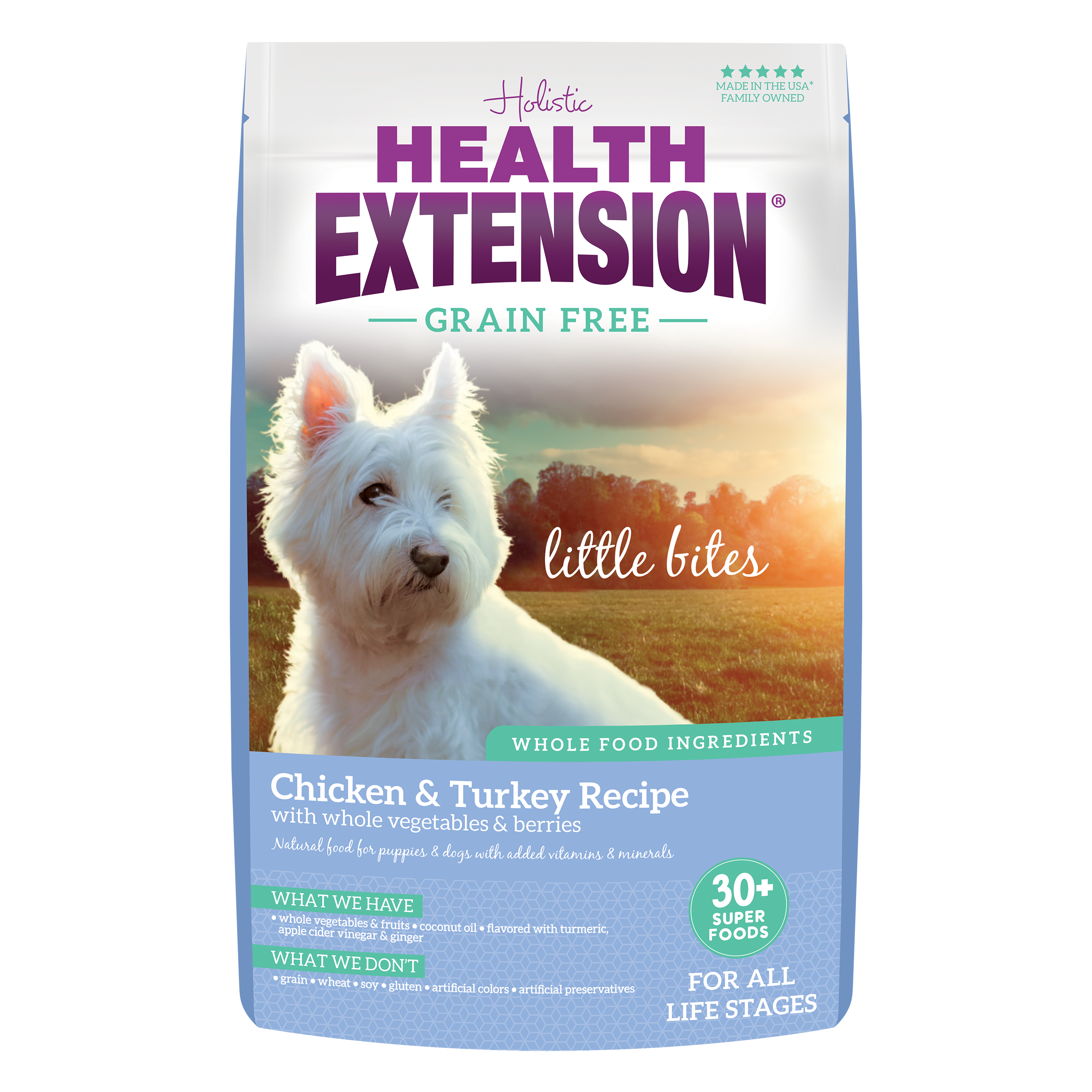 Health Extension Grain Free Chicken Turkey Little Bites Dry Dog Food