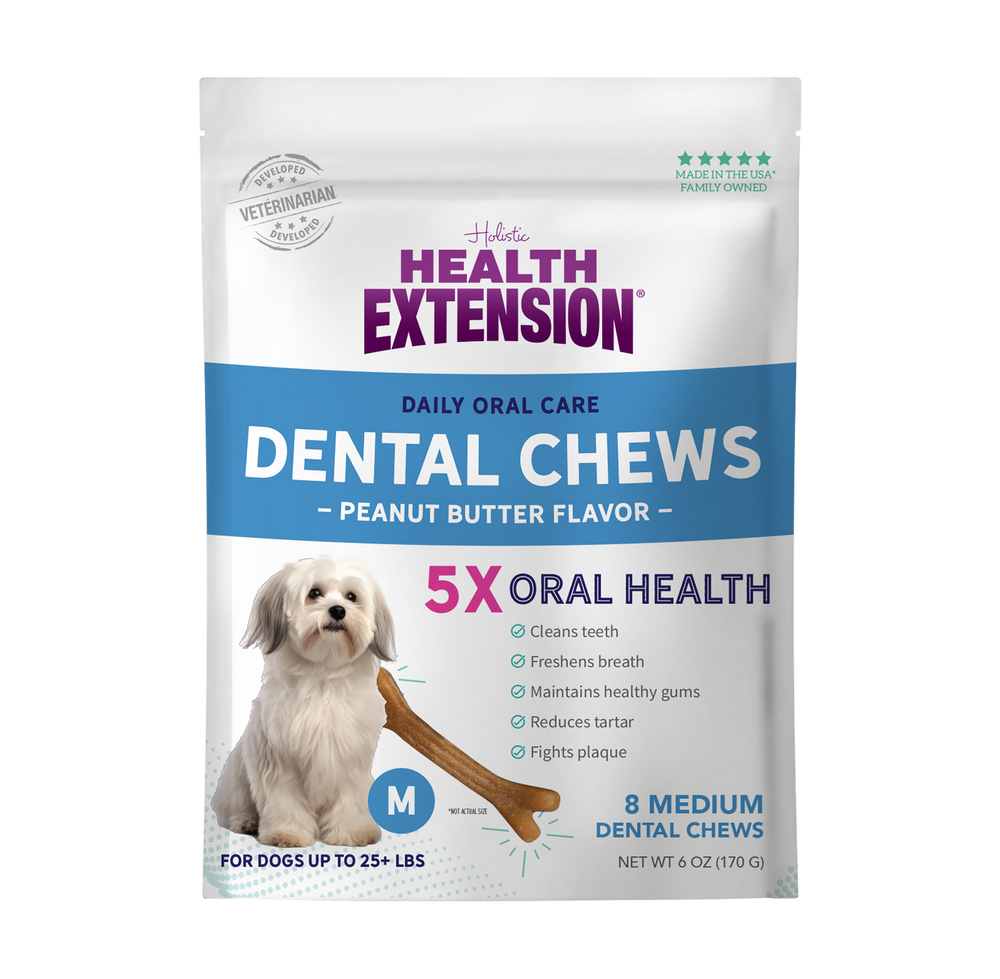 Peanut Butter Dental Bones for Dogs | Tartar Control – Health Extension - Peanut Butter Dental Treats For Dogs With Dental Problems