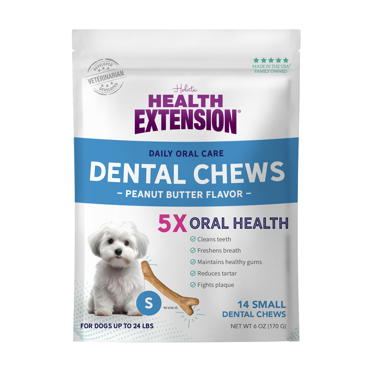 Health Extension Dental Bones Peanut Butter Flavor Large Dog