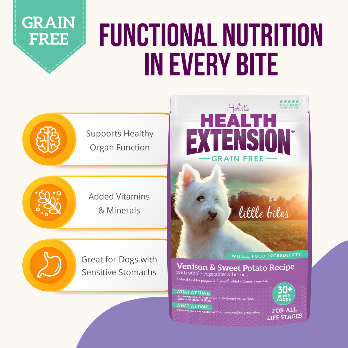 Grain-Free Venison Little Bites | Small Breed Dog Food – Health Extension