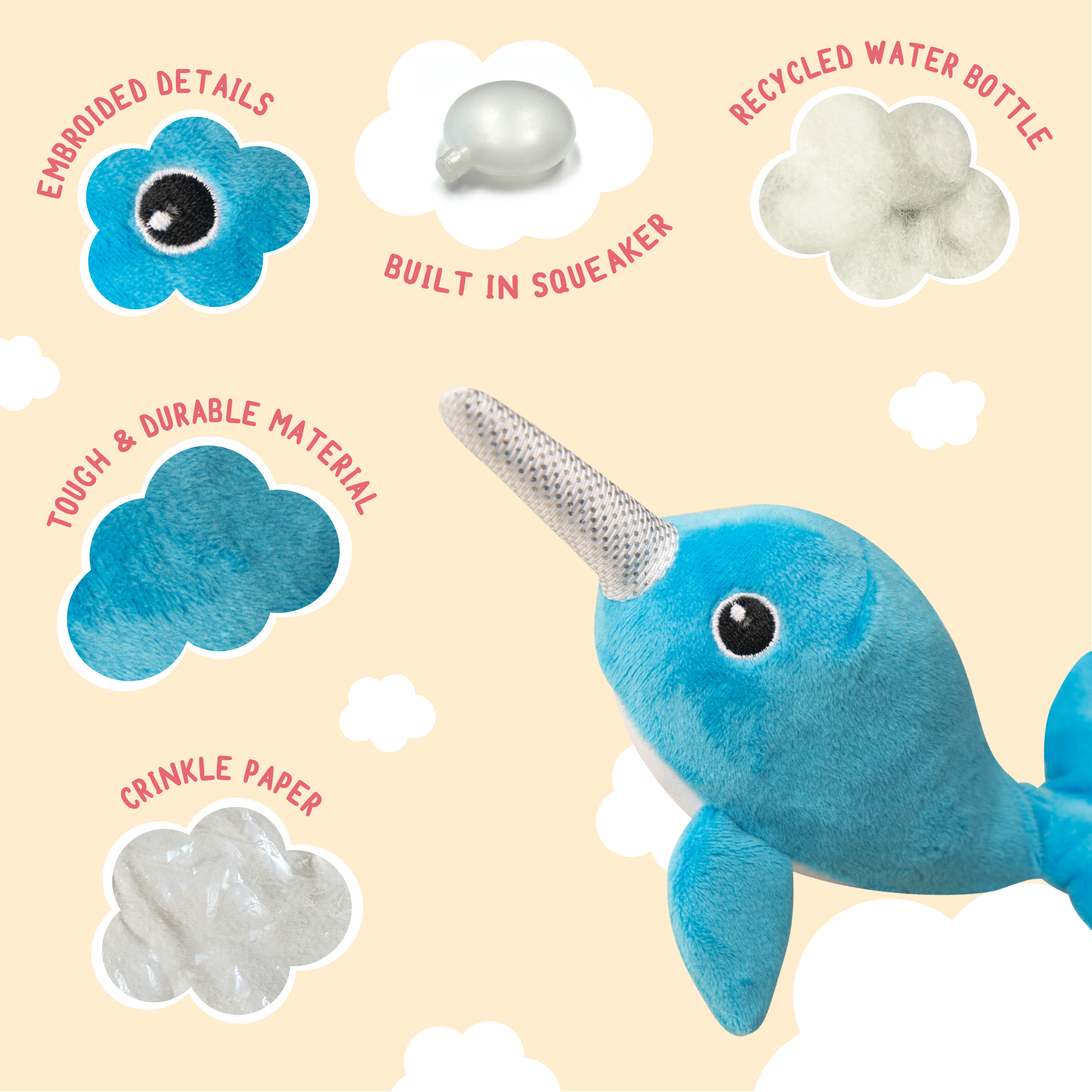 Baby Nikki the Narwhal | Dog Toy | Health Extension Baby Nikki the Narwhal | Dog Toy | Health Extension