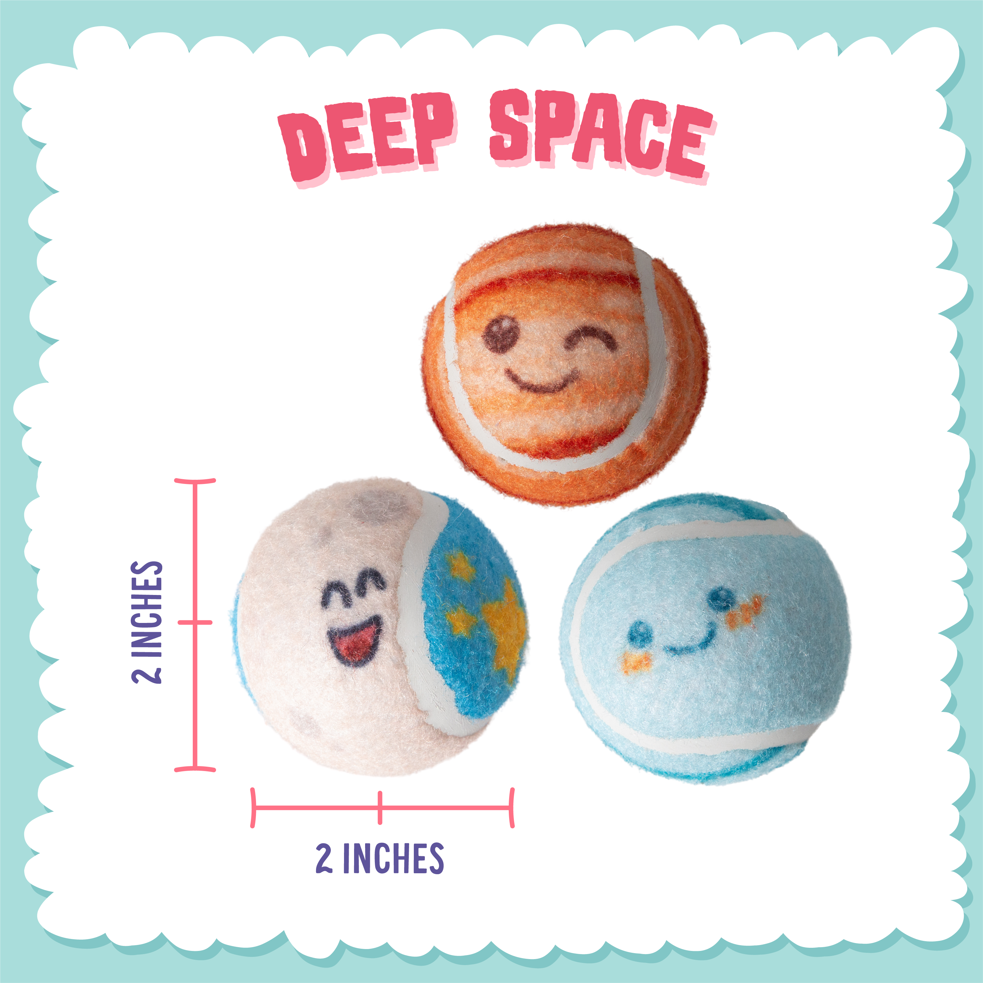 Deep Space 3pk Squeaky Tennis Balls