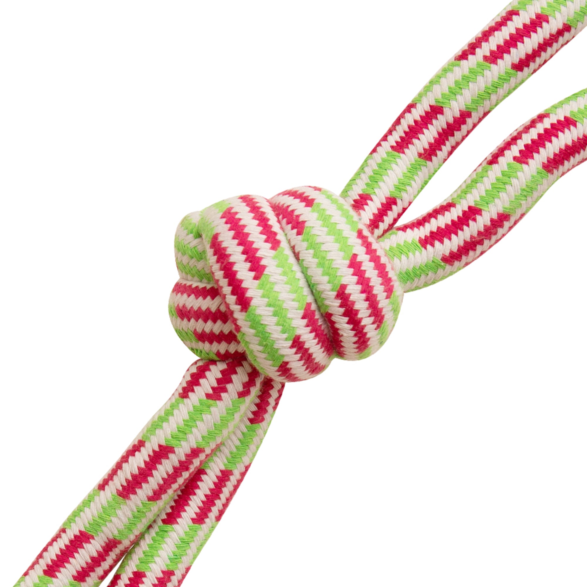 SnugArooz Fling 'N Floss dog toy;  a close up of a rope green and red
