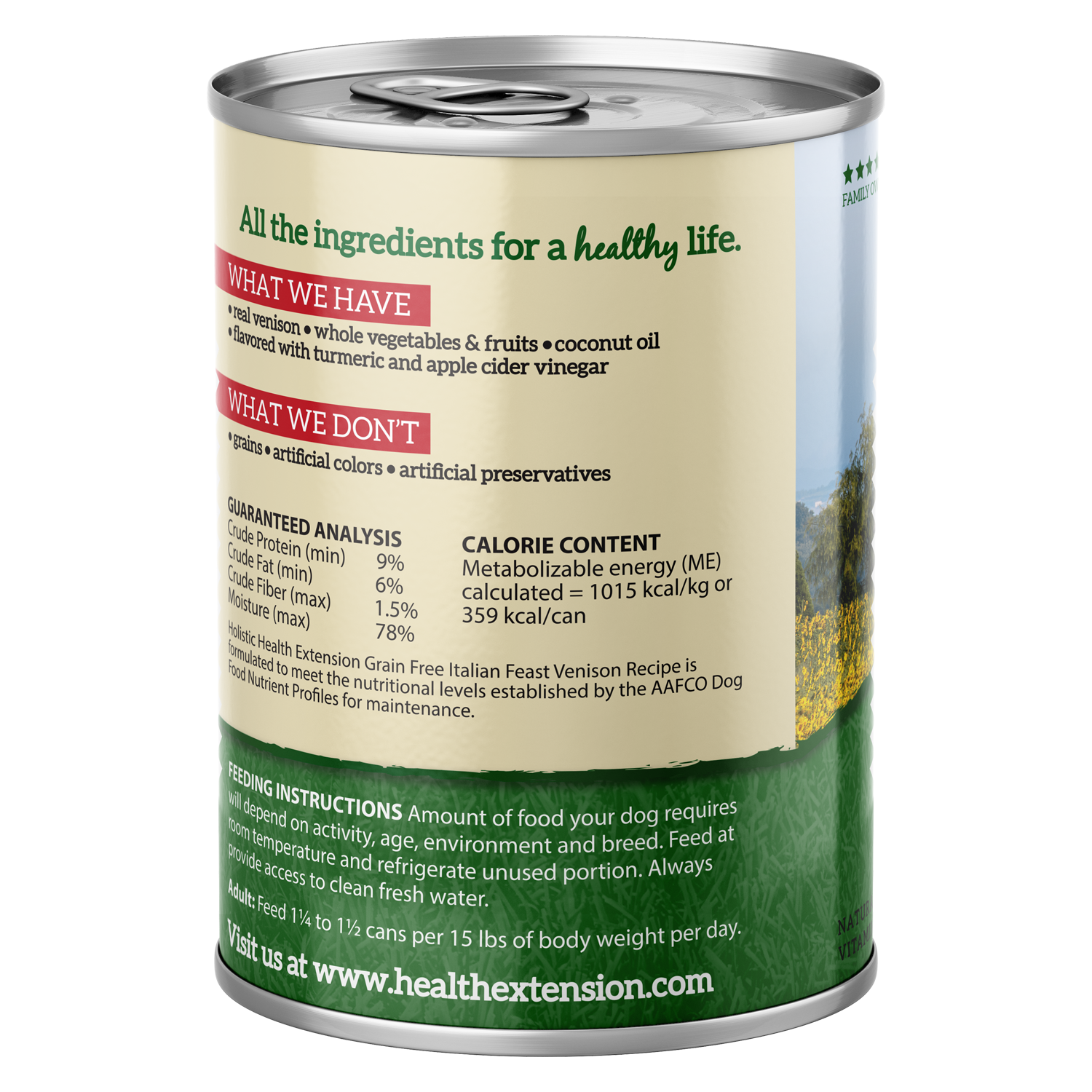 Health Extension Grain Free Italian Feast Venison Recipe