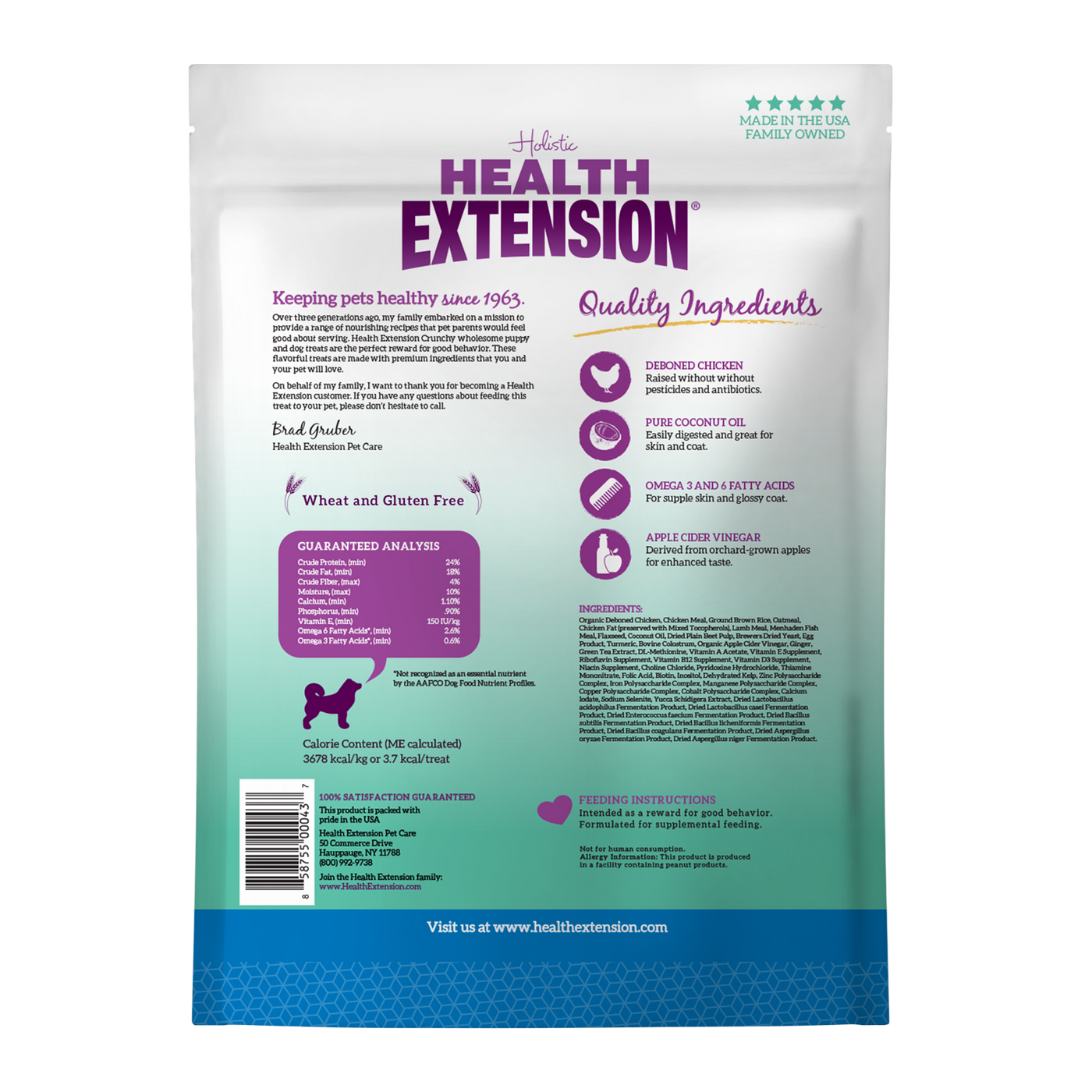 Health Extension Crunchy Heart Shaped Chicken Cookie Dog Treats